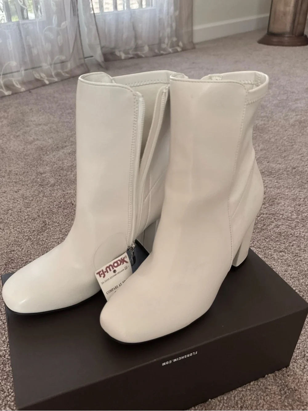 NWT - MIA brand White Block Heel Ankle Boots - Women's Fashion Boot